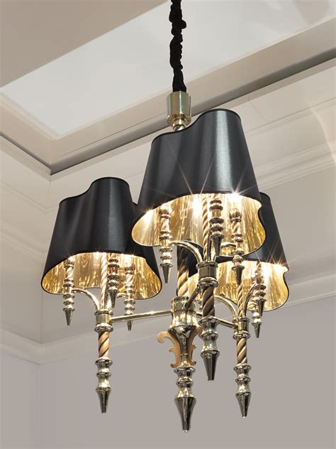 black metal candelabra chandelier with small fabric shades|unique black chandeliers.